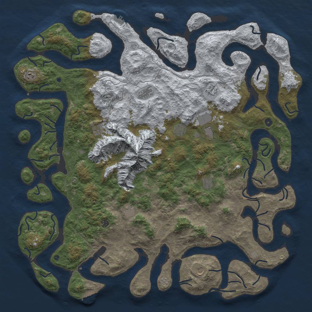 Rust Map: Procedural Map, Size: 6000, Seed: 6060841, 20 Monuments