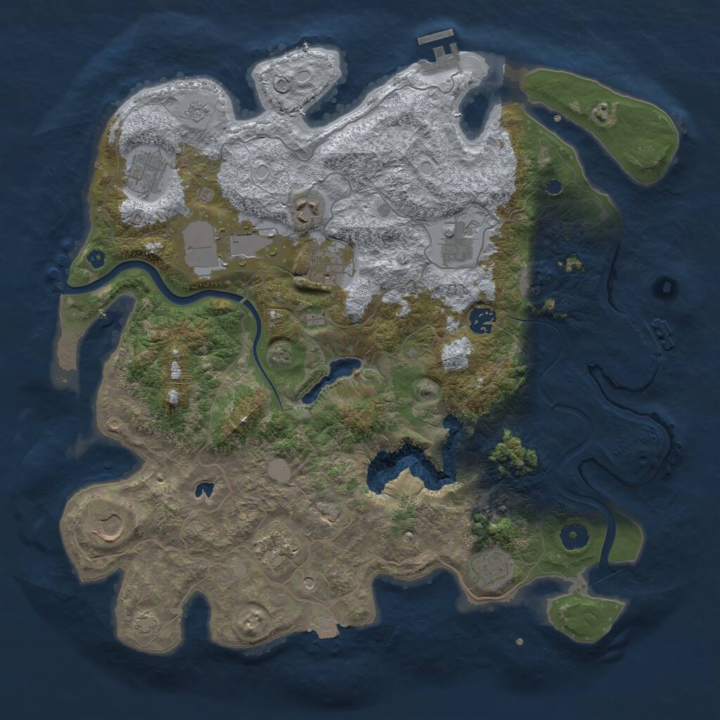 Rust Map: Procedural Map, Size: 4000, Seed: 191157, 16 Monuments