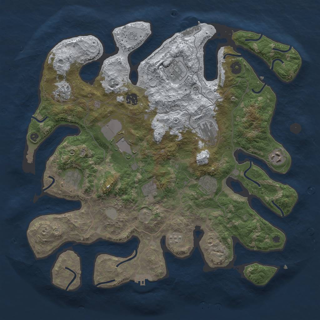 Rust Map: Procedural Map, Size: 4000, Seed: 191157, 19 Monuments