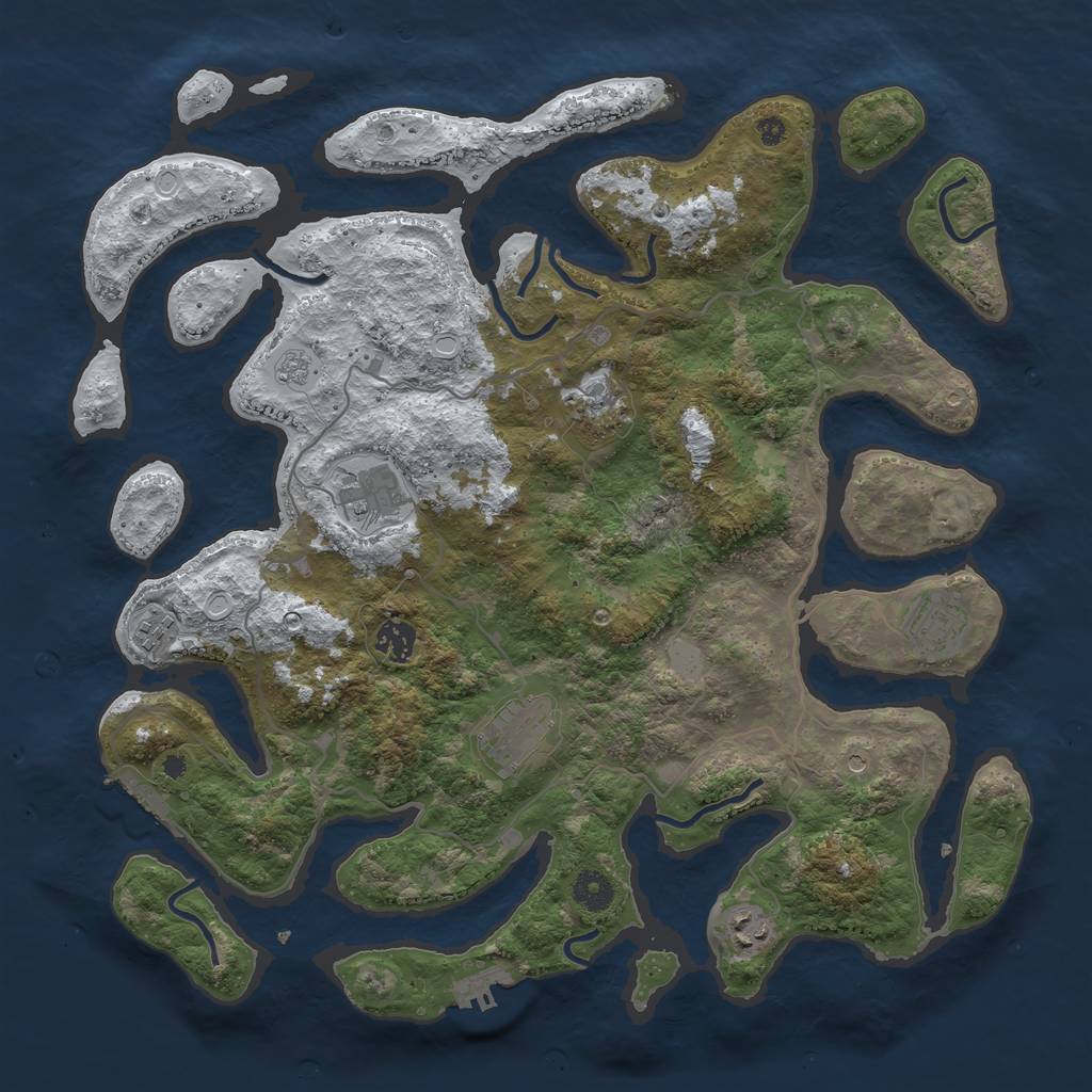 Rust Map: Procedural Map, Size: 4000, Seed: 808317, 16 Monuments