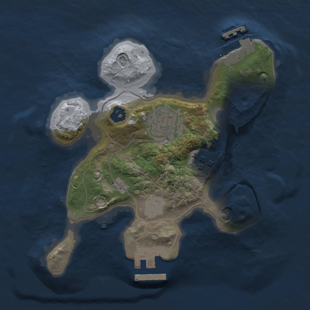 Rust Map: Procedural Map, Size: 2000, Seed: 2345, 5 Monuments
