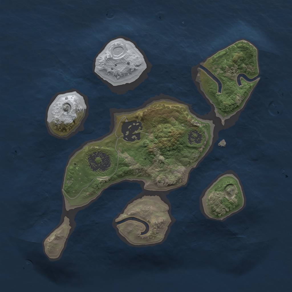 Rust Map: Procedural Map, Size: 2000, Seed: 2345, 6 Monuments