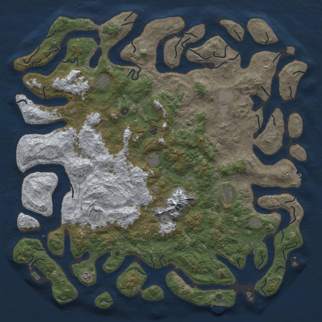 Rust Map: Procedural Map, Size: 6000, Seed: 86459768, 20 Monuments