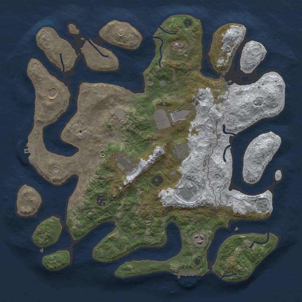 Rust Map: Procedural Map, Size: 4000, Seed: 933074, 18 Monuments