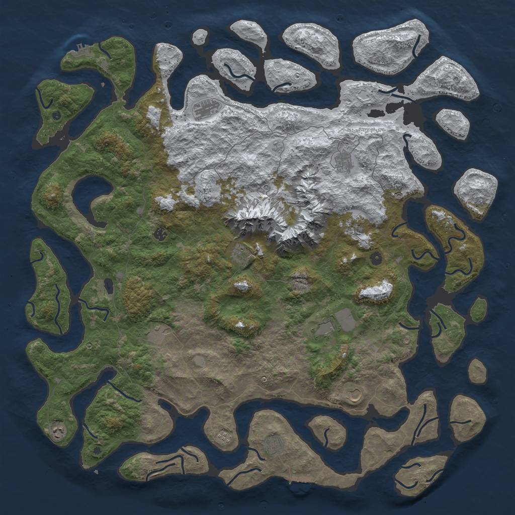 Rust Map: Procedural Map, Size: 6000, Seed: 7865786, 20 Monuments