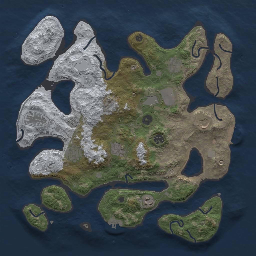 Rust Map: Procedural Map, Size: 3850, Seed: 2089215691, 18 Monuments