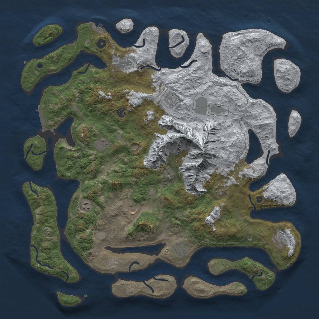 Rust Map: Procedural Map, Size: 5000, Seed: 63452, 20 Monuments