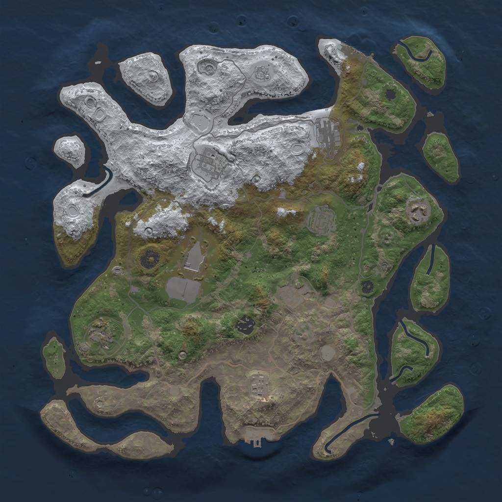 Rust Map: Procedural Map, Size: 4000, Seed: 67892, 18 Monuments