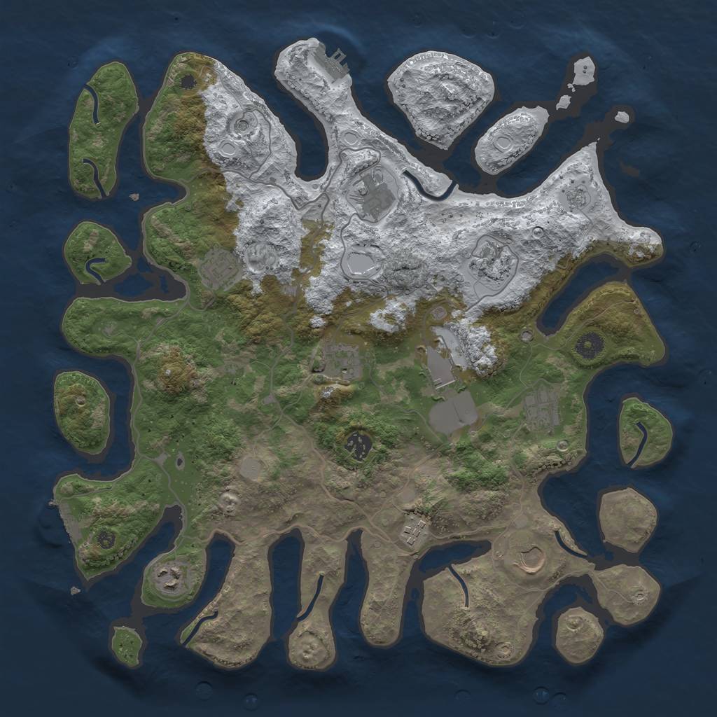 Rust Map: Procedural Map, Size: 4000, Seed: 204795, 19 Monuments