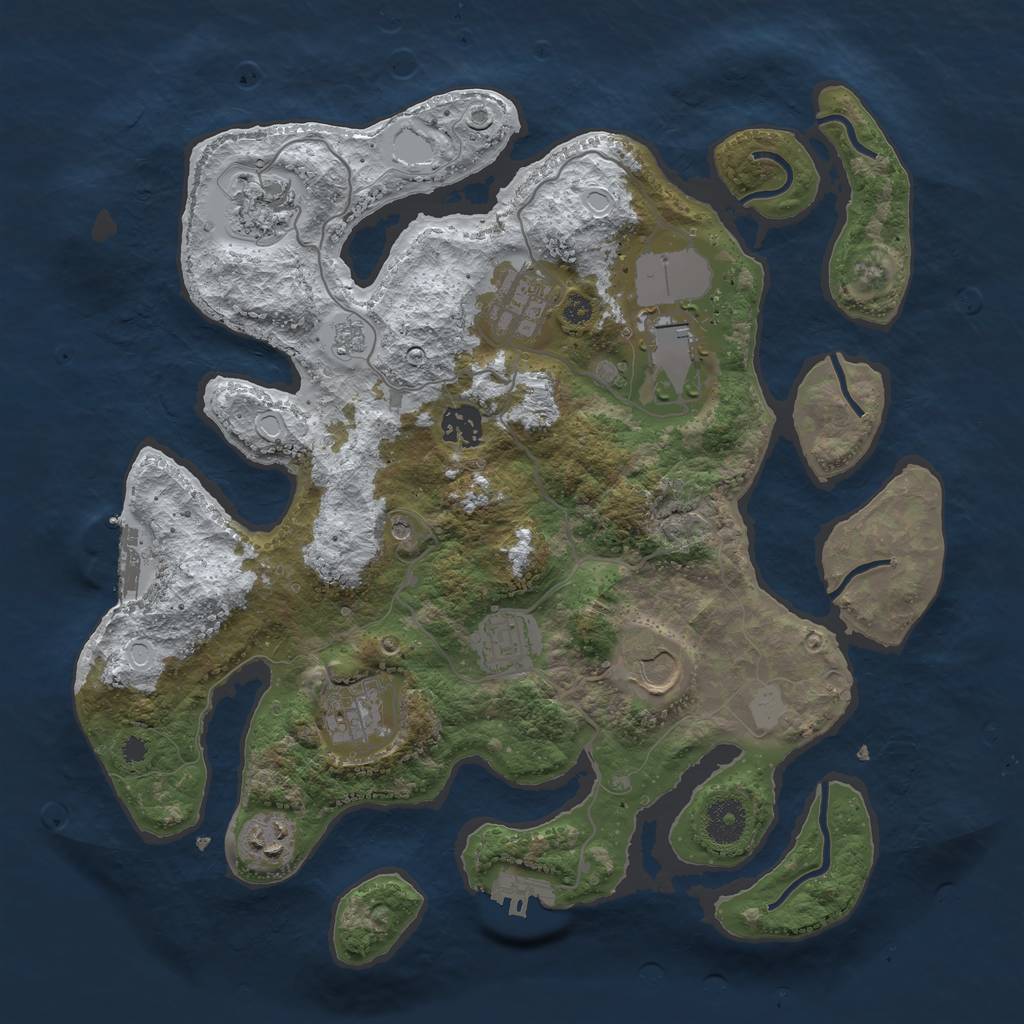 Rust Map: Procedural Map, Size: 3550, Seed: 236869, 17 Monuments