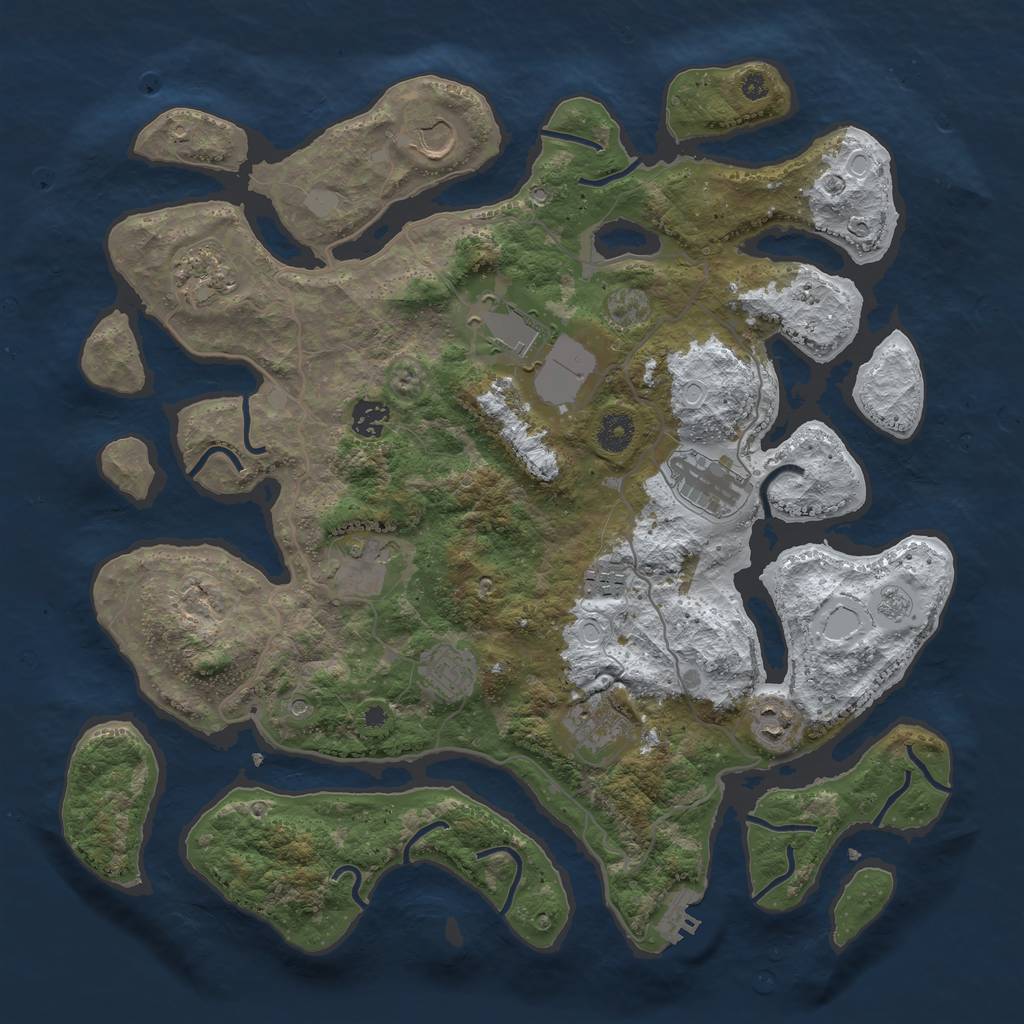 Rust Map: Procedural Map, Size: 4000, Seed: 586867, 18 Monuments