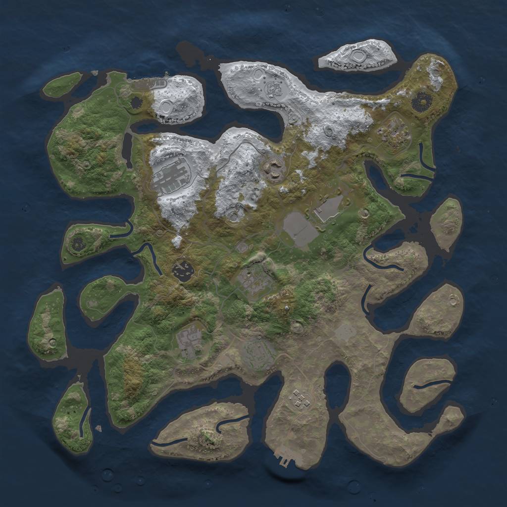 Rust Map: Procedural Map, Size: 3750, Seed: 835937, 18 Monuments