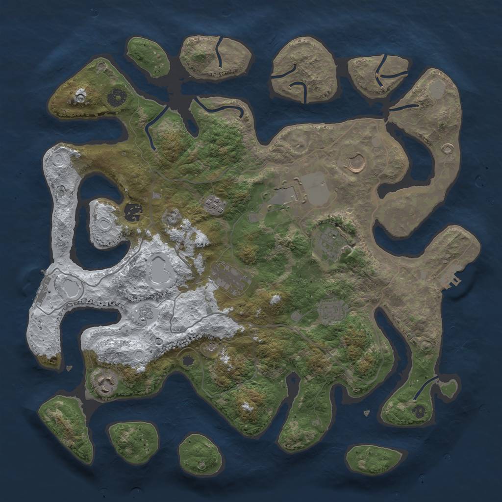 Rust Map: Procedural Map, Size: 4000, Seed: 961400, 17 Monuments