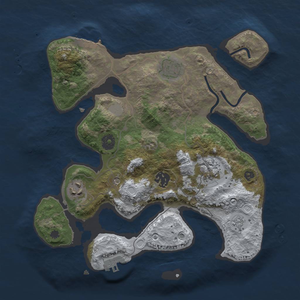 Rust Map: Procedural Map, Size: 3000, Seed: 291542, 13 Monuments
