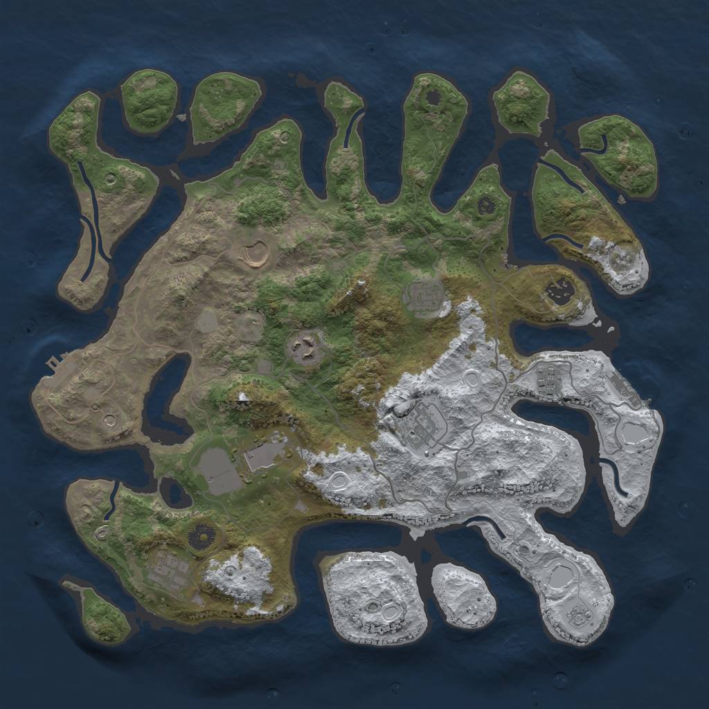 Rust Map: Procedural Map, Size: 4000, Seed: 1642537583, 17 Monuments