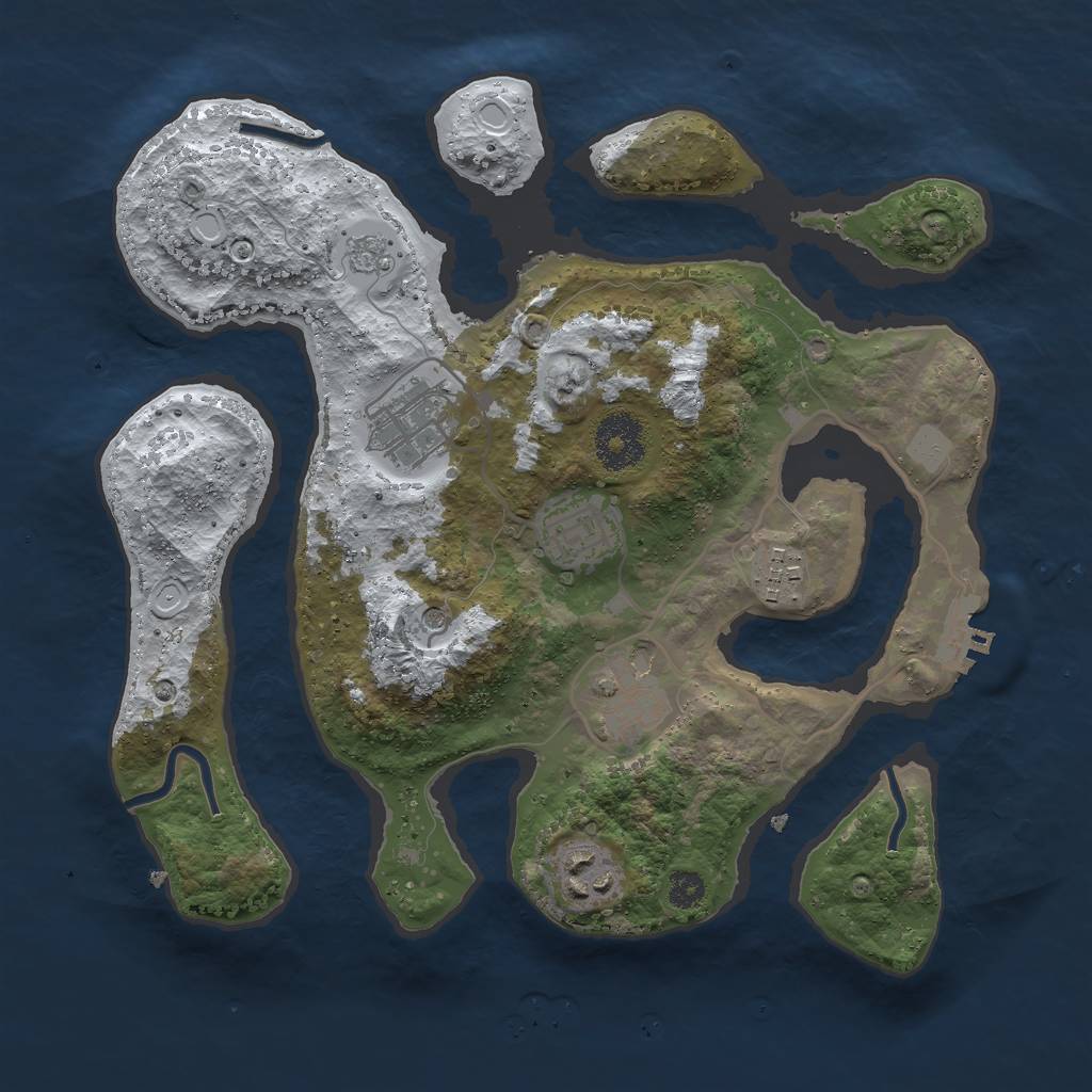 Rust Map: Procedural Map, Size: 3000, Seed: 1575944835, 13 Monuments