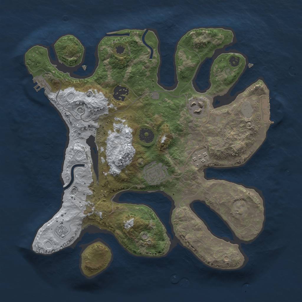 Rust Map: Procedural Map, Size: 3000, Seed: 8765819, 13 Monuments