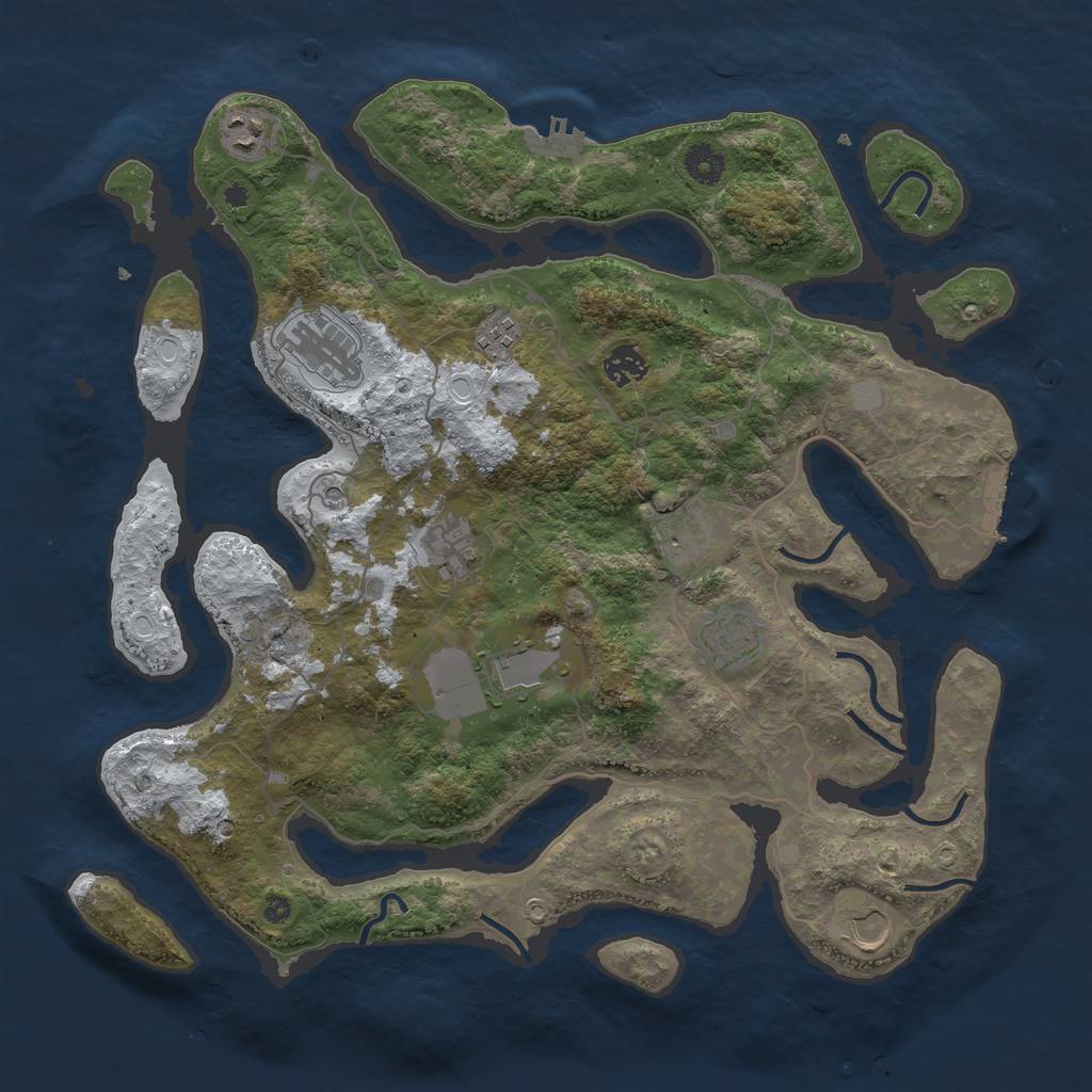 Rust Map: Procedural Map, Size: 4000, Seed: 5469195, 17 Monuments