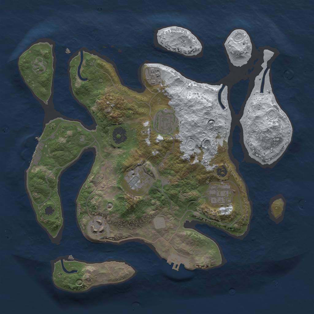 Rust Map: Procedural Map, Size: 3000, Seed: 290860789, 12 Monuments