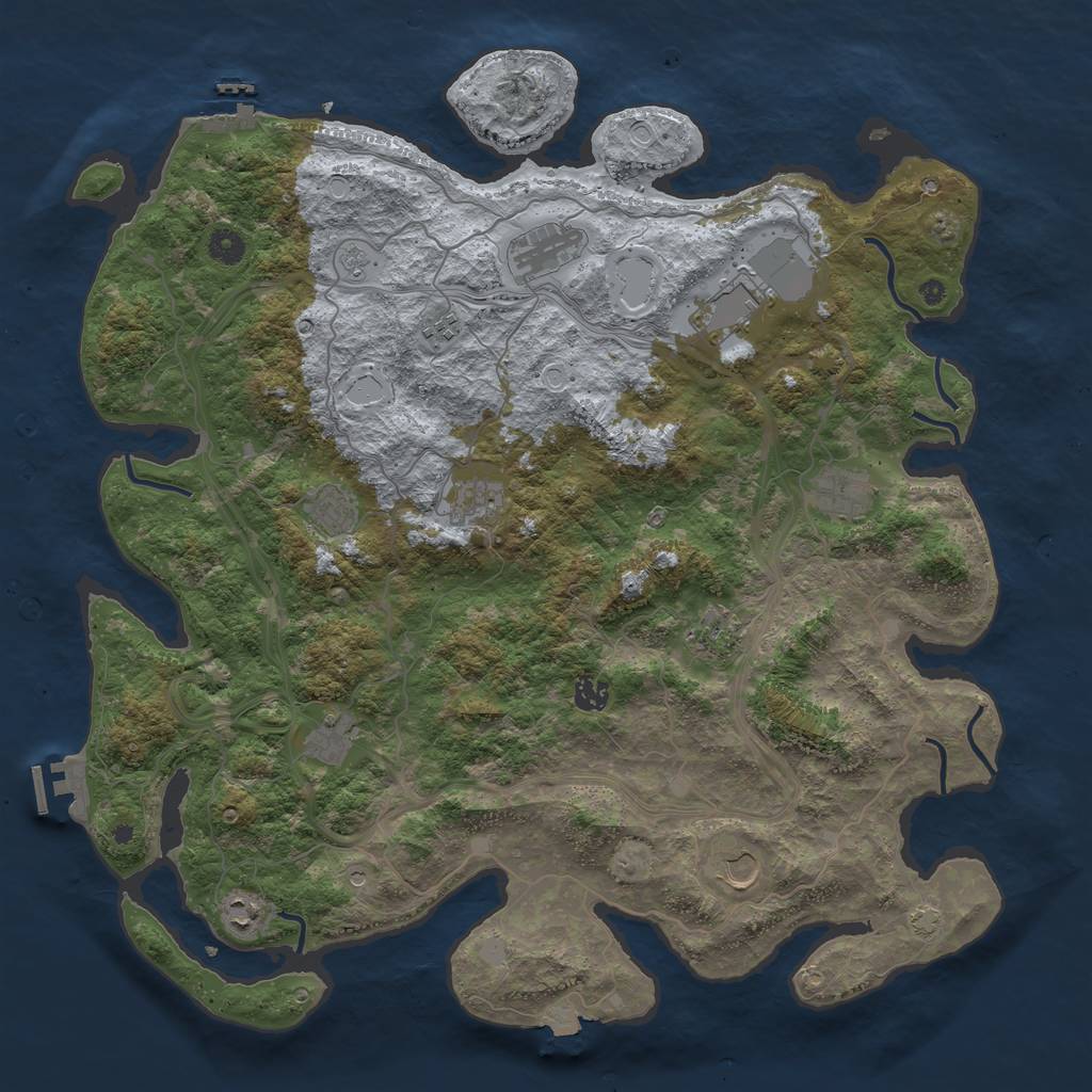 Rust Map: Procedural Map, Size: 4500, Seed: 67830, 19 Monuments