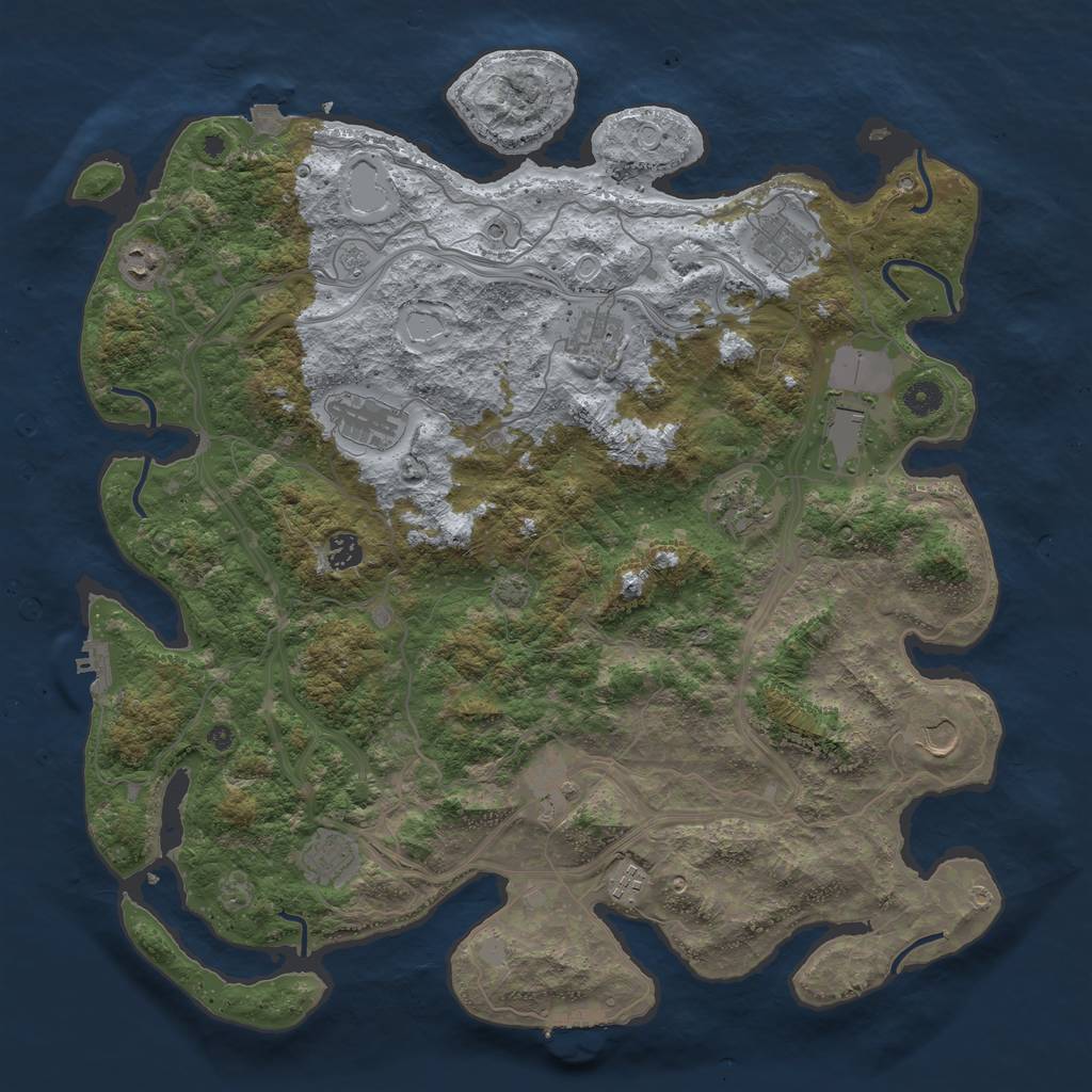 Rust Map: Procedural Map, Size: 4500, Seed: 67830, 19 Monuments