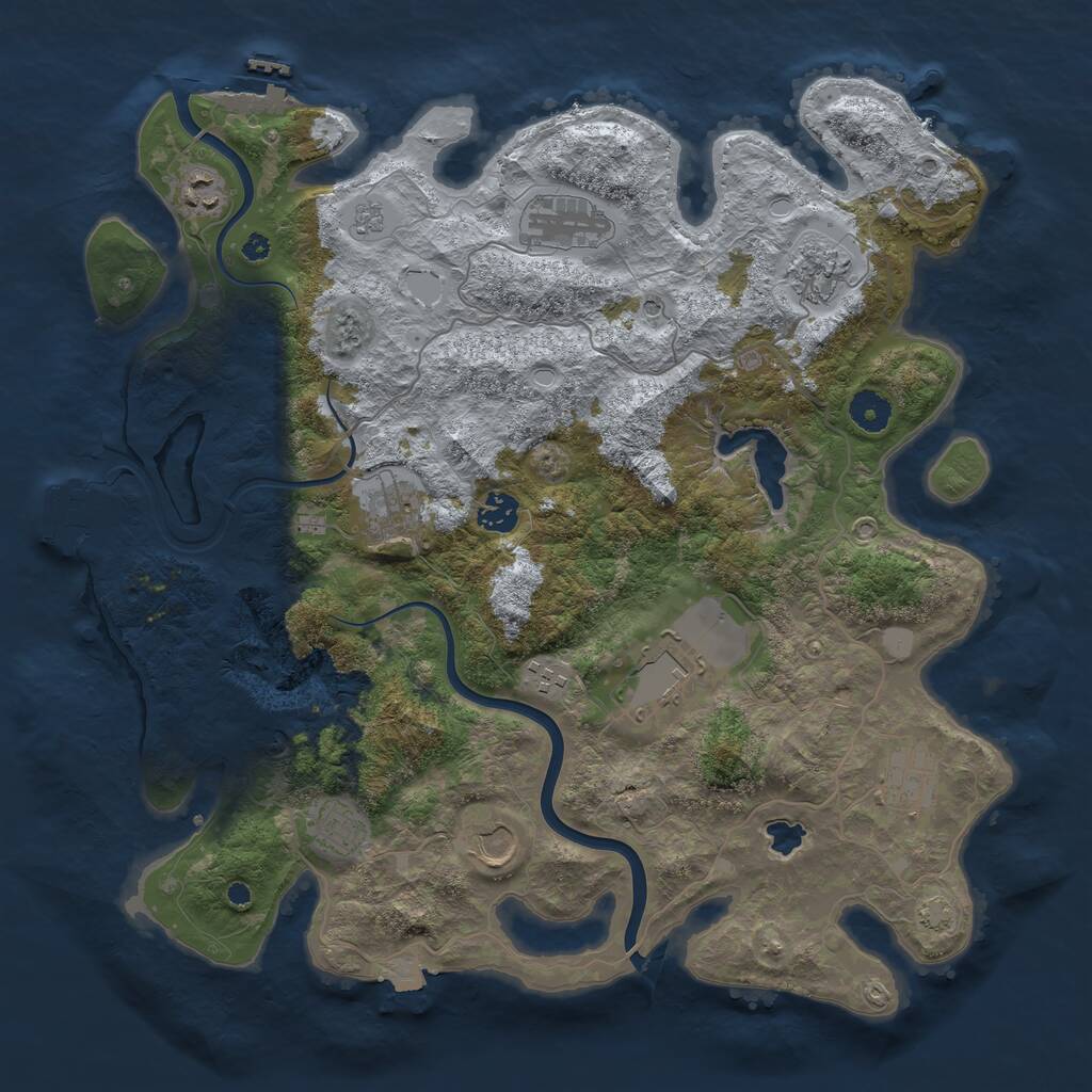 Rust Map: Procedural Map, Size: 4000, Seed: 671010, 16 Monuments
