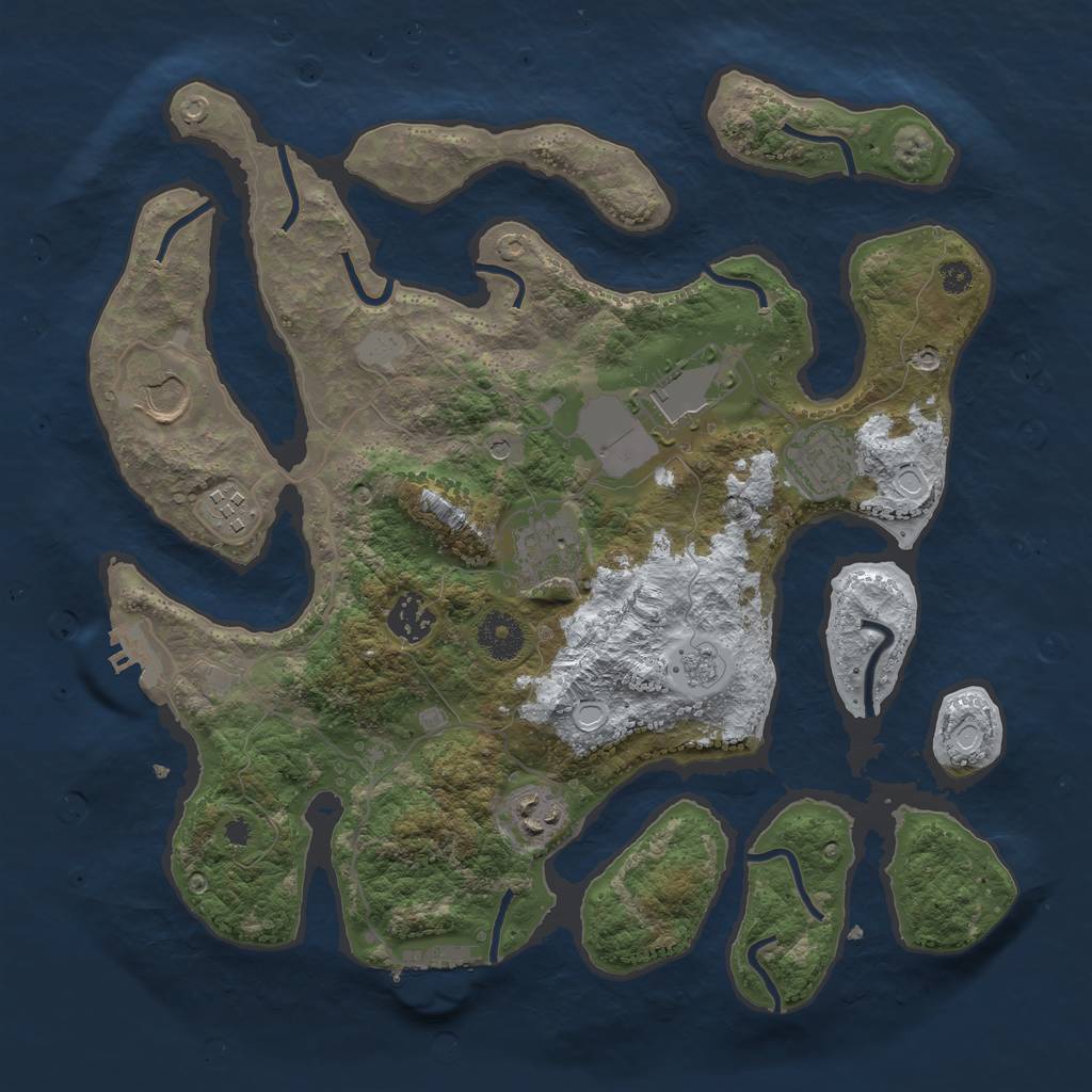 Rust Map: Procedural Map, Size: 3500, Seed: 8839431, 16 Monuments