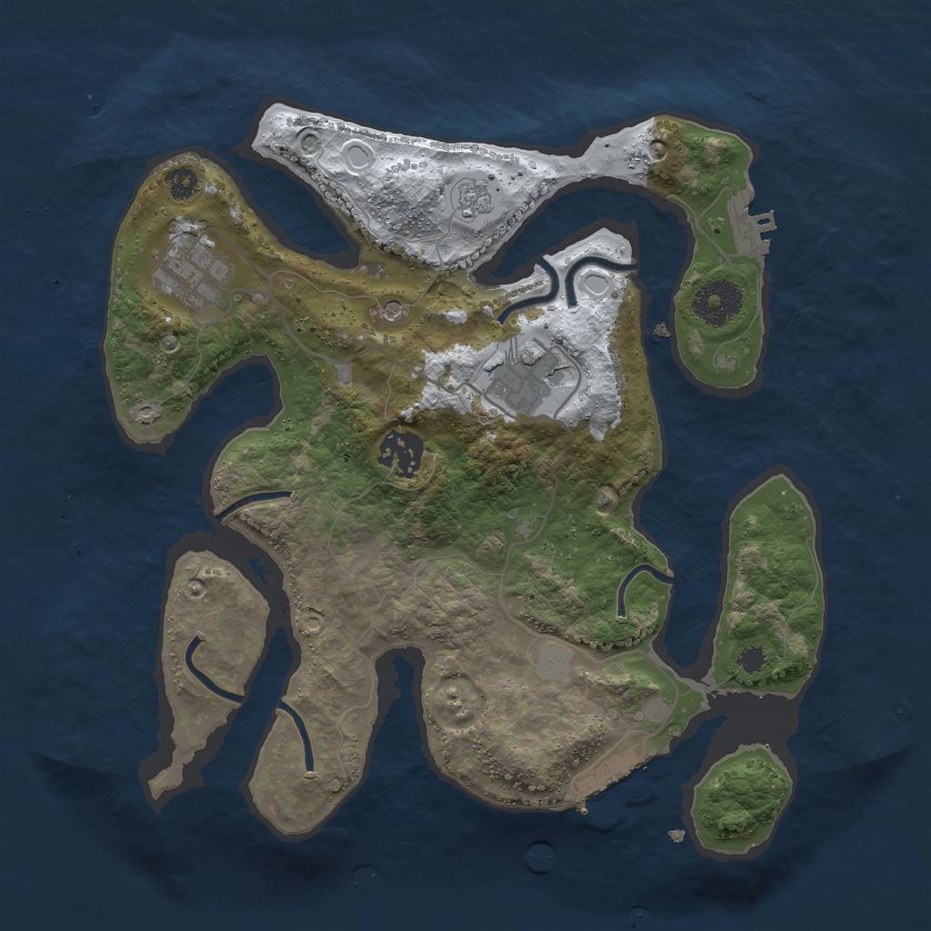 Rust Map: Procedural Map, Size: 3000, Seed: 542441, 12 Monuments