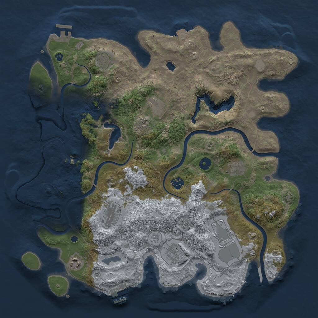 Rust Map: Procedural Map, Size: 4000, Seed: 346473, 15 Monuments