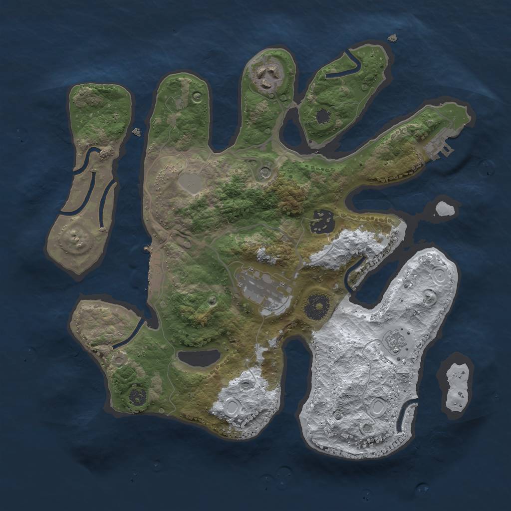 Rust Map: Procedural Map, Size: 3000, Seed: 1949101602, 12 Monuments