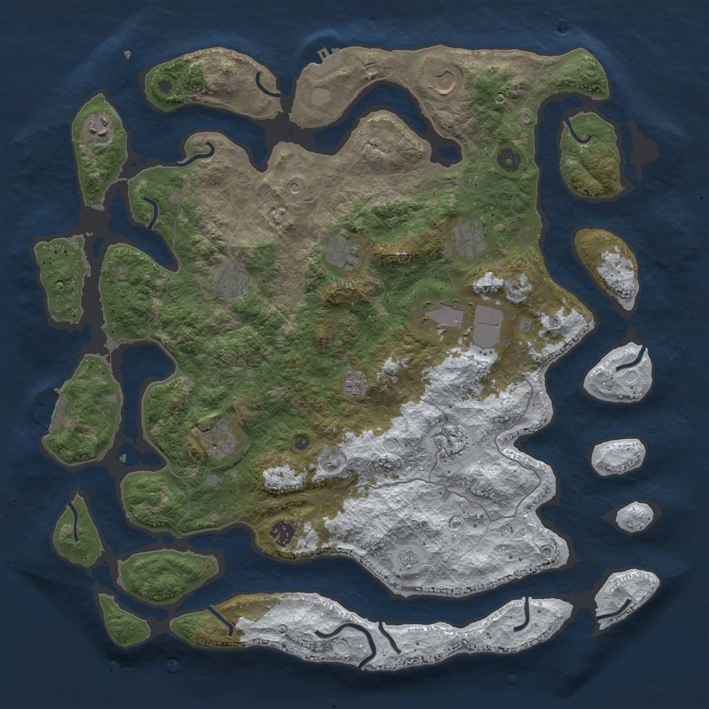 Rust Map: Procedural Map, Size: 4500, Seed: 114, 19 Monuments