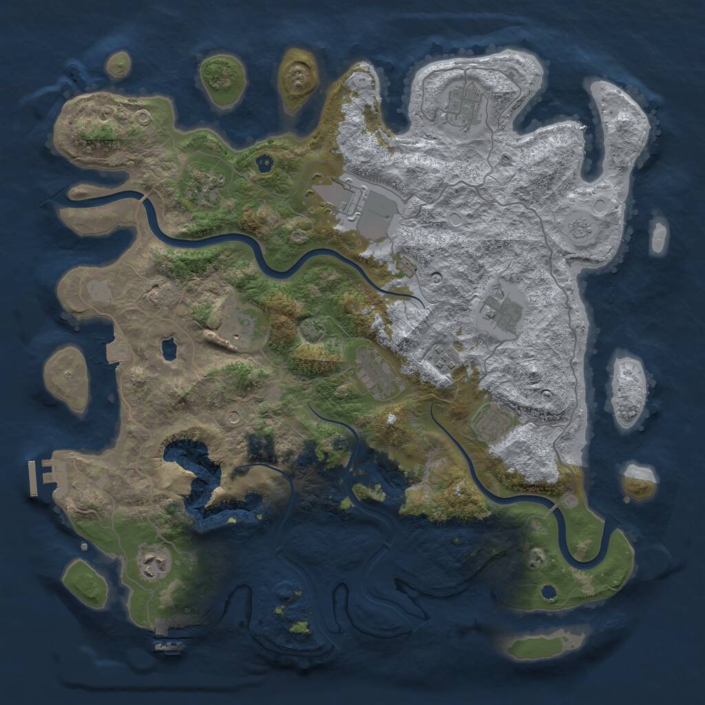 Rust Map: Procedural Map, Size: 4000, Seed: 25314, 15 Monuments