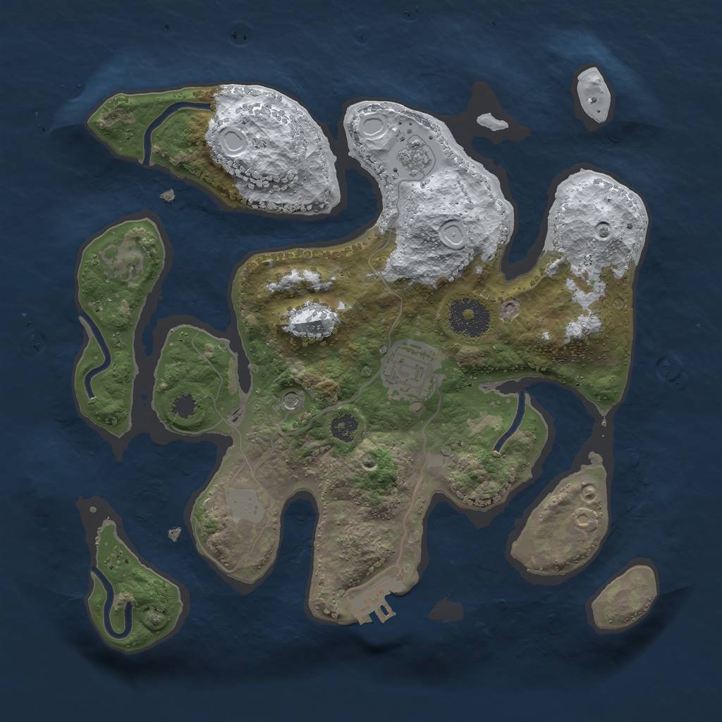 Rust Map: Procedural Map, Size: 2700, Seed: 893398620, 9 Monuments