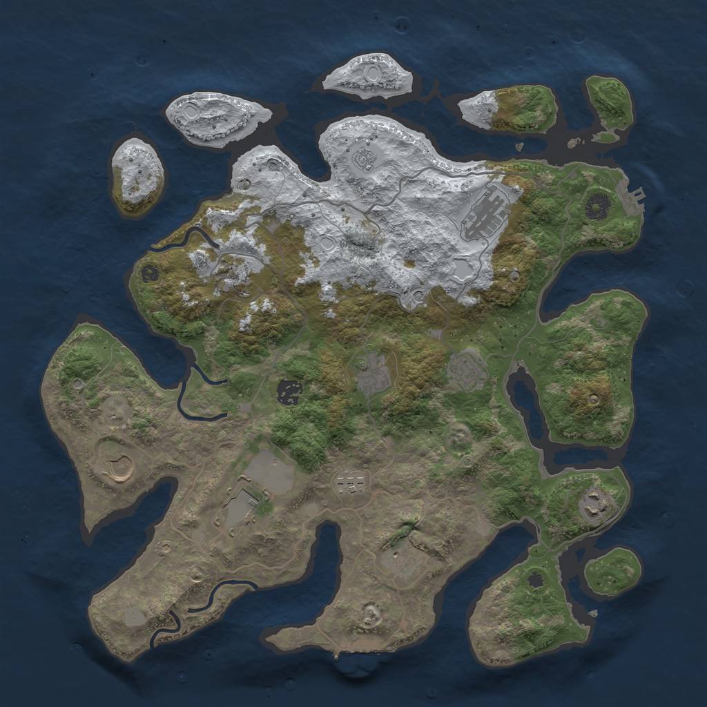 Rust Map: Procedural Map, Size: 4000, Seed: 1516331060, 19 Monuments