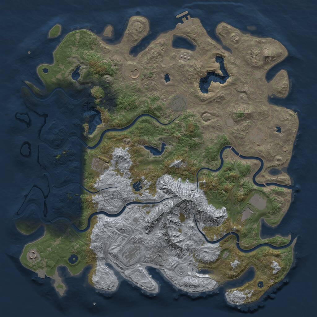 Rust Map: Procedural Map, Size: 5000, Seed: 9050342, 15 Monuments