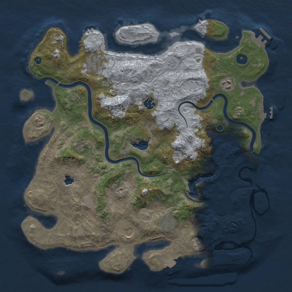 Rust Map: Procedural Map, Size: 4000, Seed: 681371, 13 Monuments