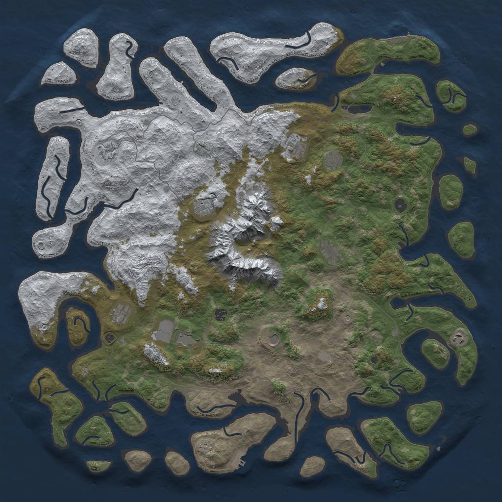 Rust Map: Procedural Map, Size: 6000, Seed: 117953736, 20 Monuments