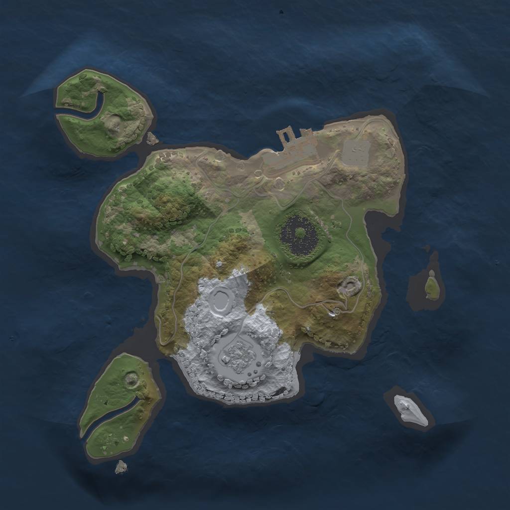 Rust Map: Procedural Map, Size: 2000, Seed: 905001635, 5 Monuments