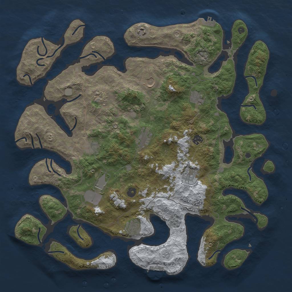 Rust Map: Procedural Map, Size: 4500, Seed: 195023603, 20 Monuments