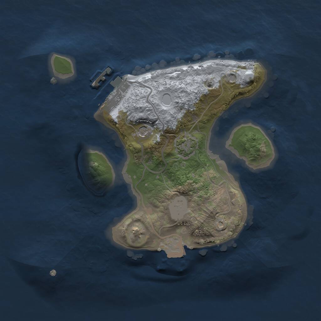 Rust Map: Procedural Map, Size: 2000, Seed: 65, 4 Monuments