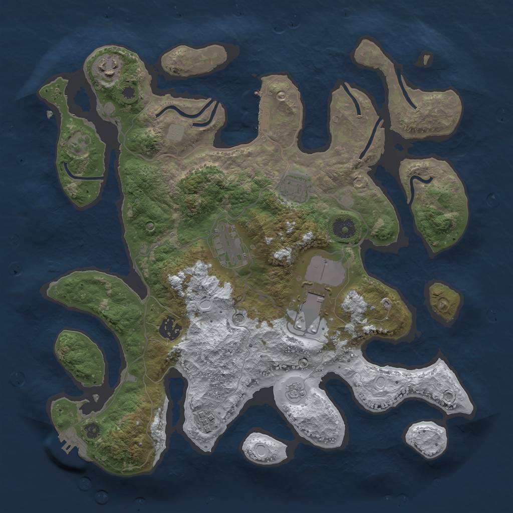 Rust Map: Procedural Map, Size: 3500, Seed: 478816, 15 Monuments