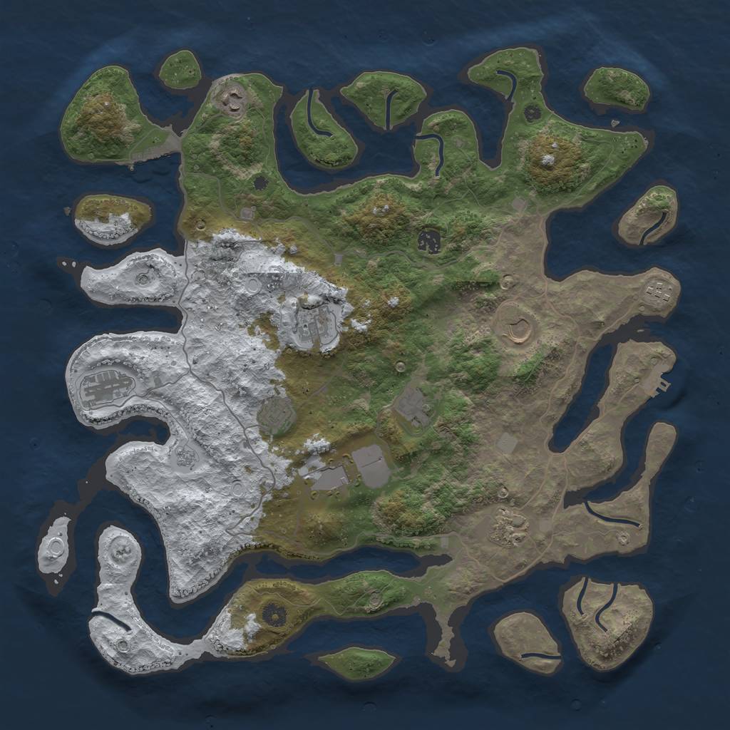 Rust Map: Procedural Map, Size: 4500, Seed: 541627812, 19 Monuments
