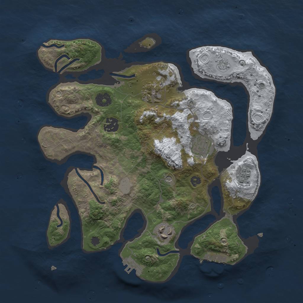 Rust Map: Procedural Map, Size: 3000, Seed: 2345123, 14 Monuments