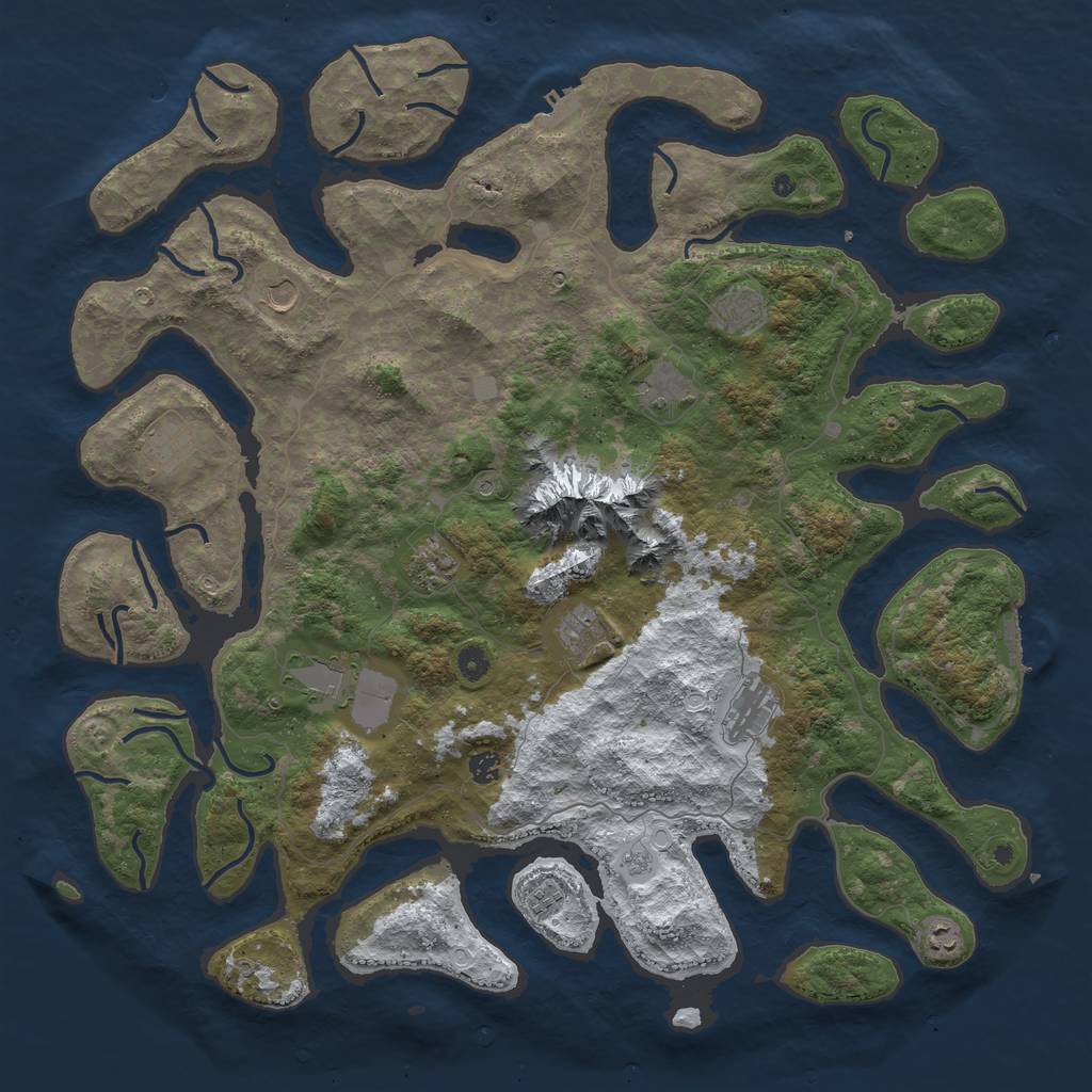 Rust Map: Procedural Map, Size: 5000, Seed: 1268532109, 20 Monuments