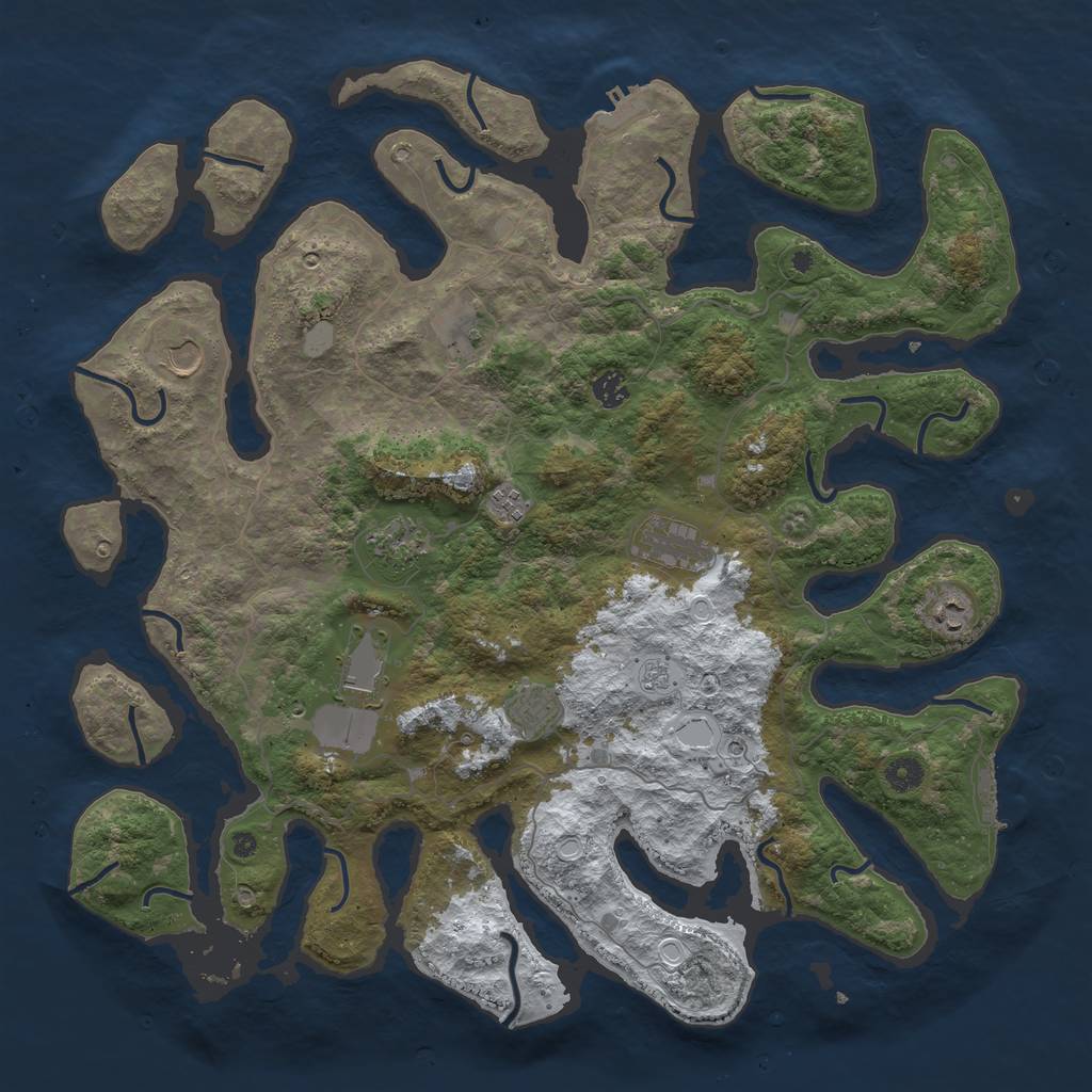 Rust Map: Procedural Map, Size: 4500, Seed: 57389, 18 Monuments