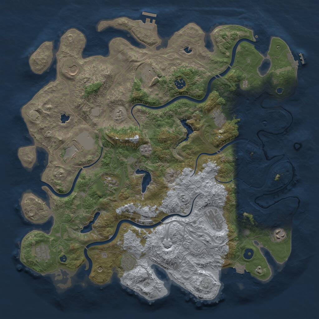 Rust Map: Procedural Map, Size: 4500, Seed: 57389, 17 Monuments