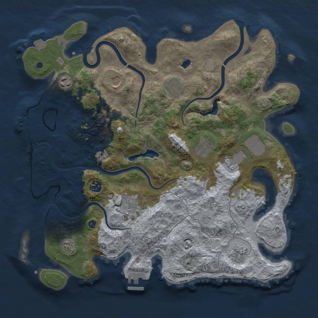 Rust Map: Procedural Map, Size: 4000, Seed: 638236, 15 Monuments