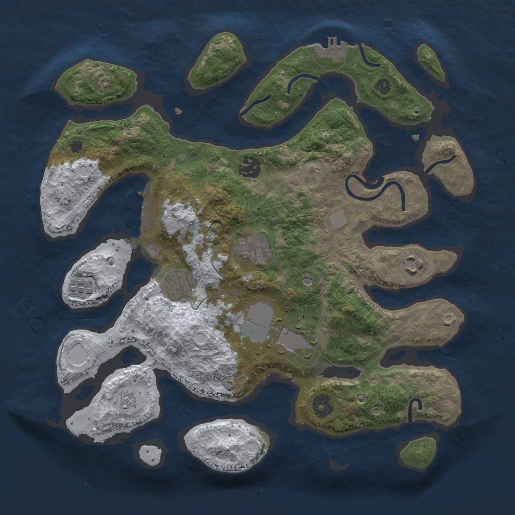 Rust Map: Procedural Map, Size: 3500, Seed: 75059590, 15 Monuments