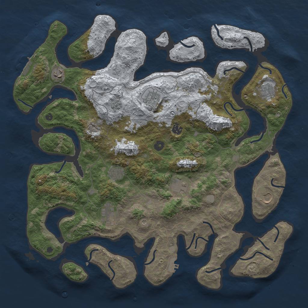 Rust Map: Procedural Map, Size: 4500, Seed: 742682251, 18 Monuments