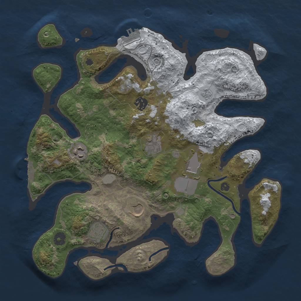 Rust Map: Procedural Map, Size: 3500, Seed: 883760, 15 Monuments